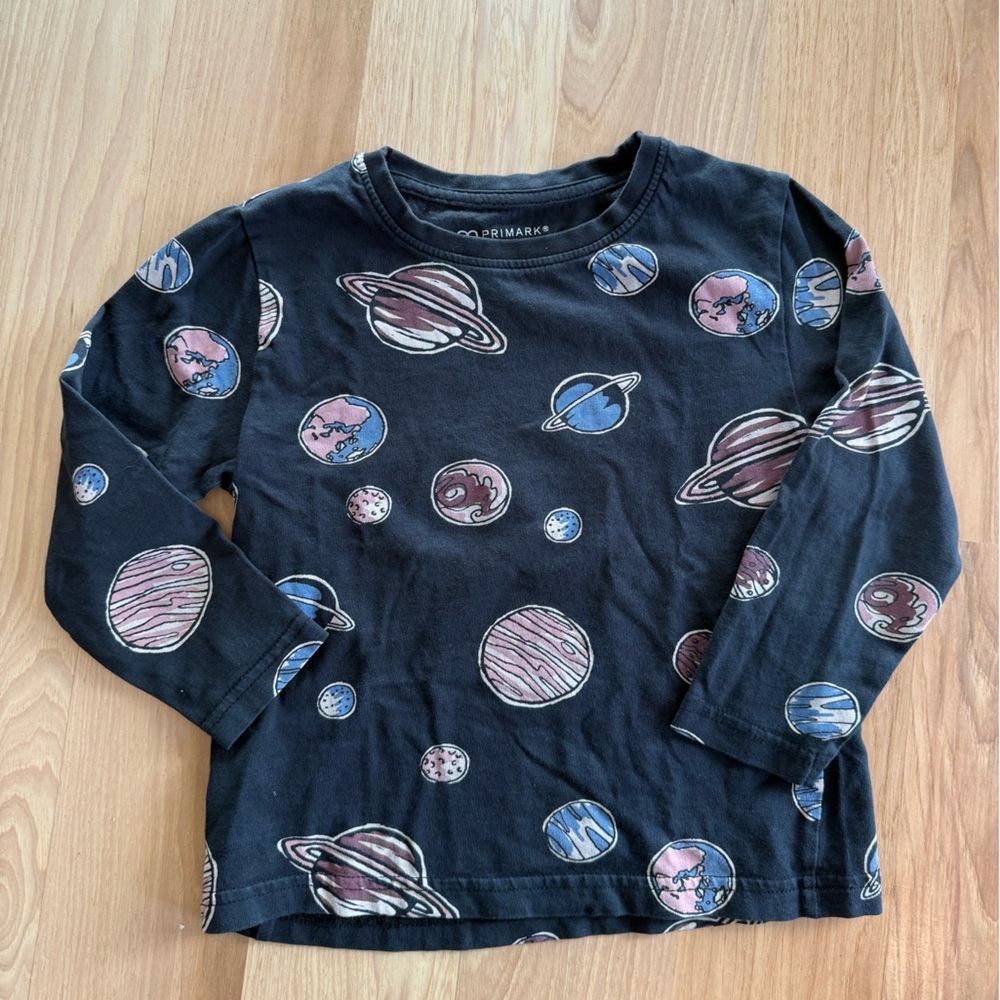 Primark Black Shirt with Planetary Design
